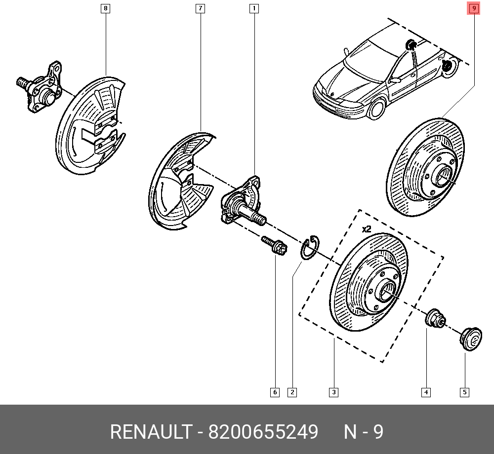 Rear brake discs, set