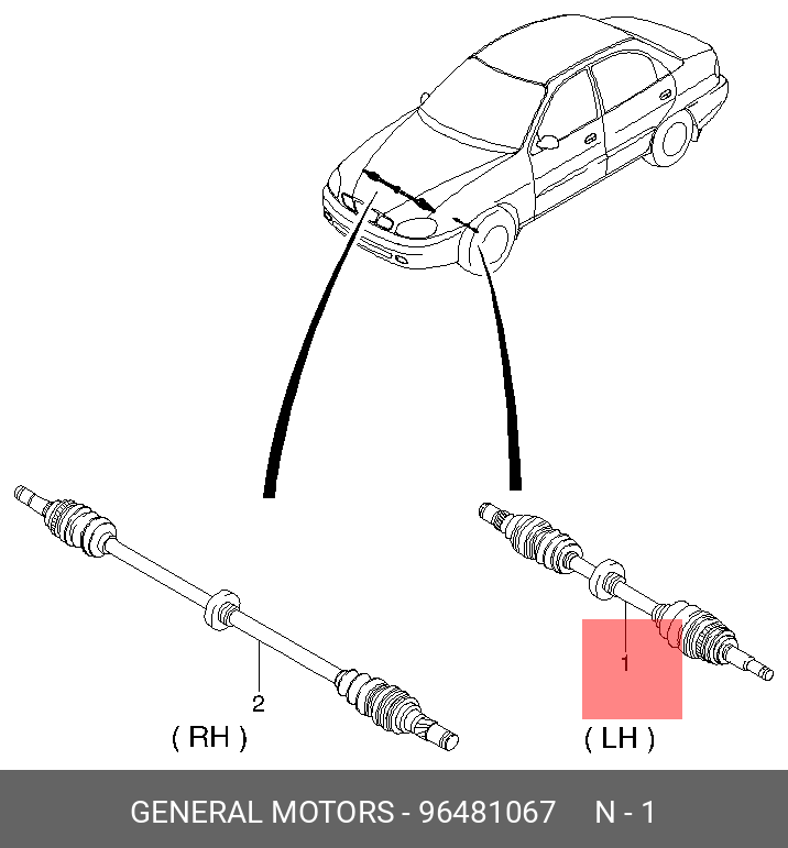 Вал приводной левый