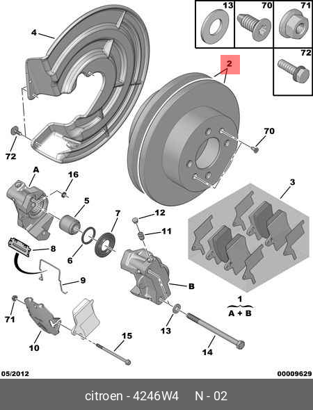 Rear brake discs, set
