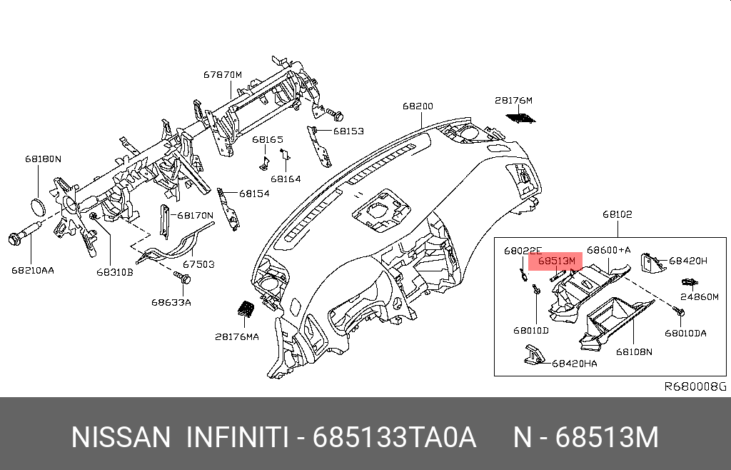 68513-3TA0A NISSAN REFILL-WIPER BL