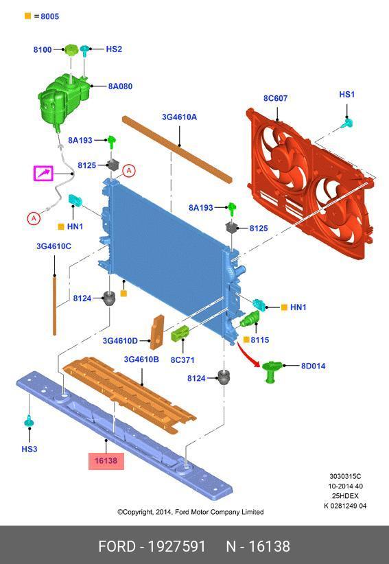 1 927 591 FORD SUPPORT - RADIATOR