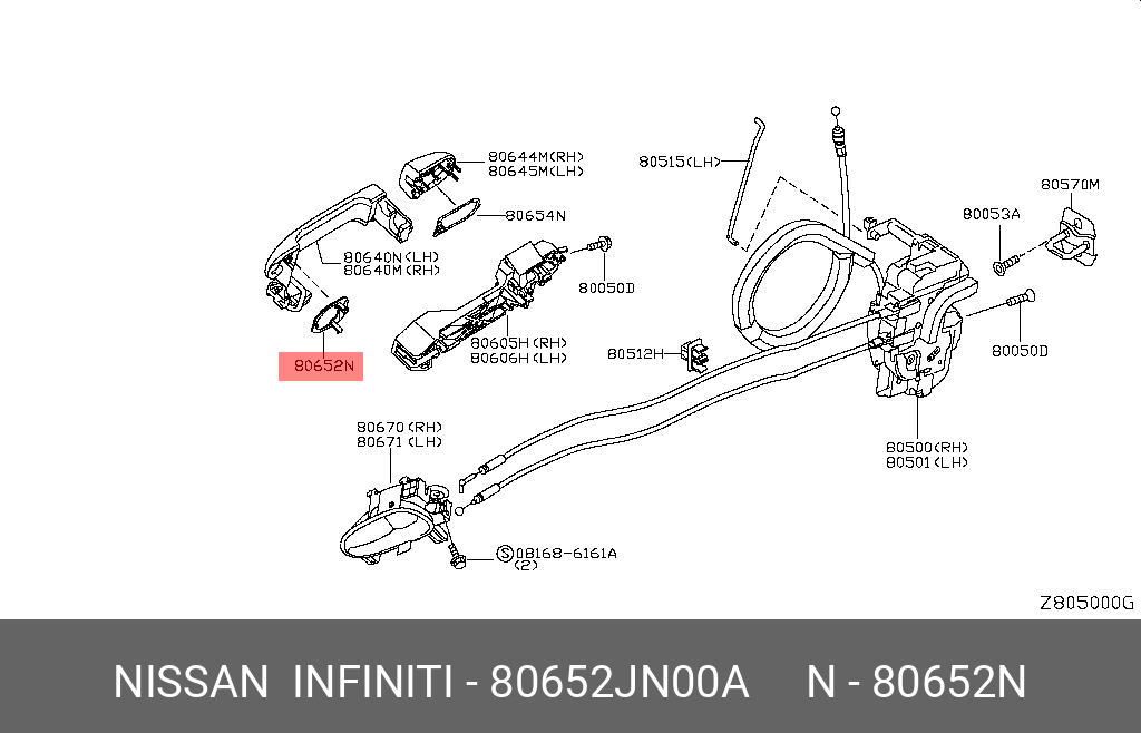 80652-JN00A NISSAN GASKET-OUTSIDE HANDLE,FRONT DOOR