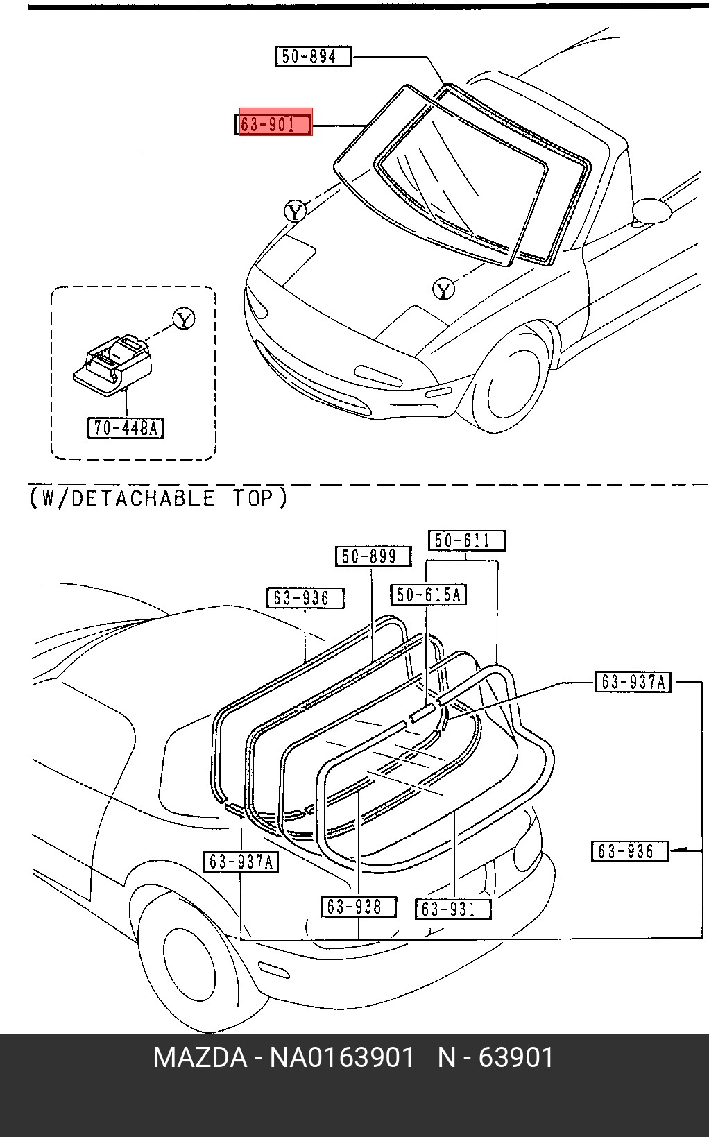 NA0163901 MAZDA GLASS'WINDSHIELD
