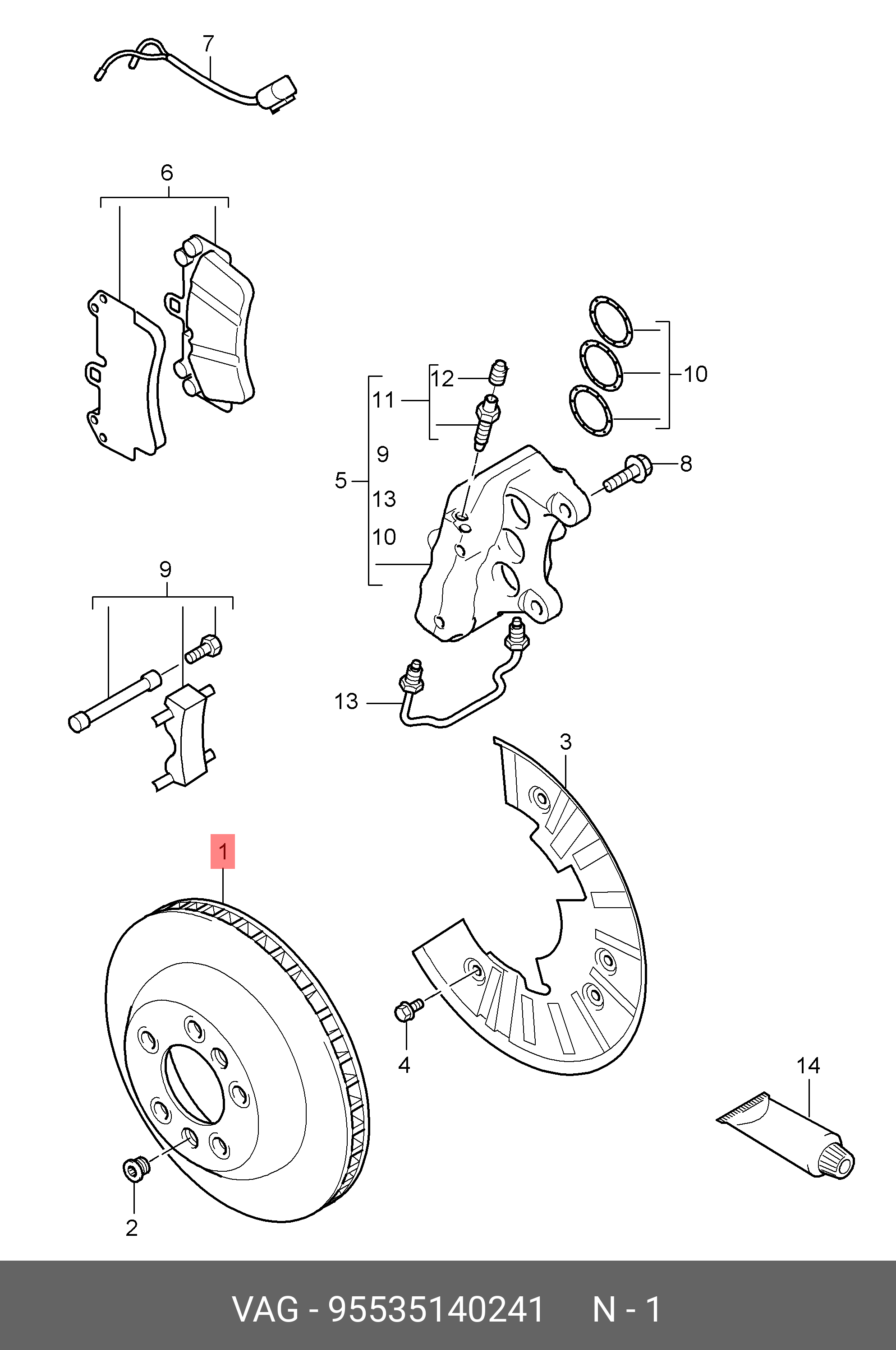 Front brake disc, right