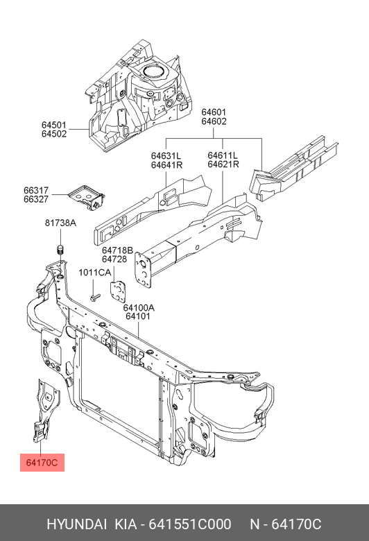 SUPORT CENTRAL RADIATOR HY