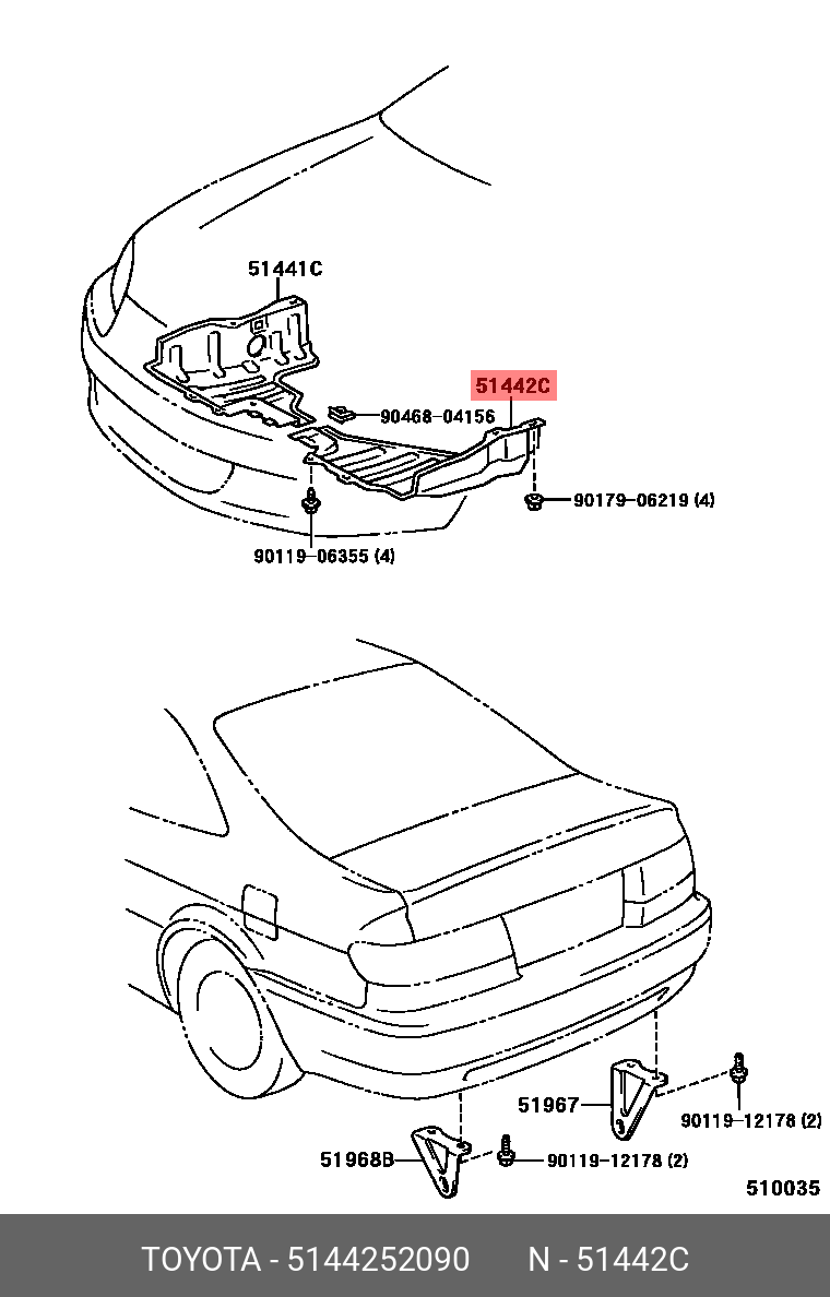 51442-52090 TOYOTA LEXUS COVER ENGINE UNDER
