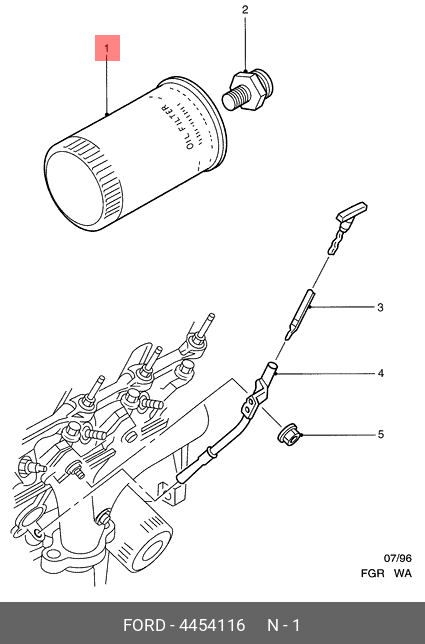 4 454 116 FORD FILTER- OIL 2.5 AND 3LTR