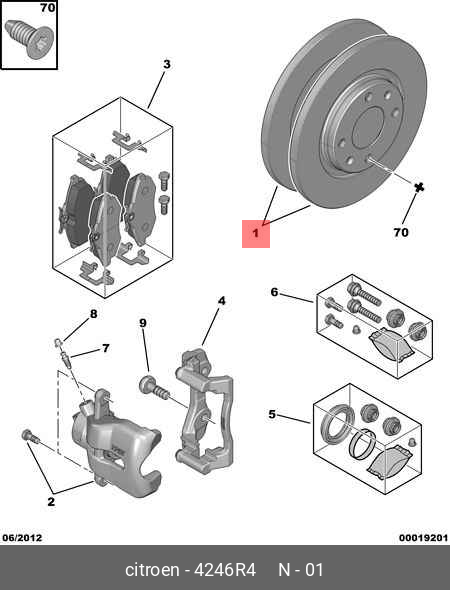 Front brake discs, set