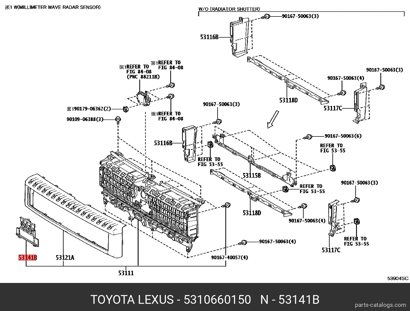 53106-60150 TOYOTA LEXUS COVER SUB-ASSY