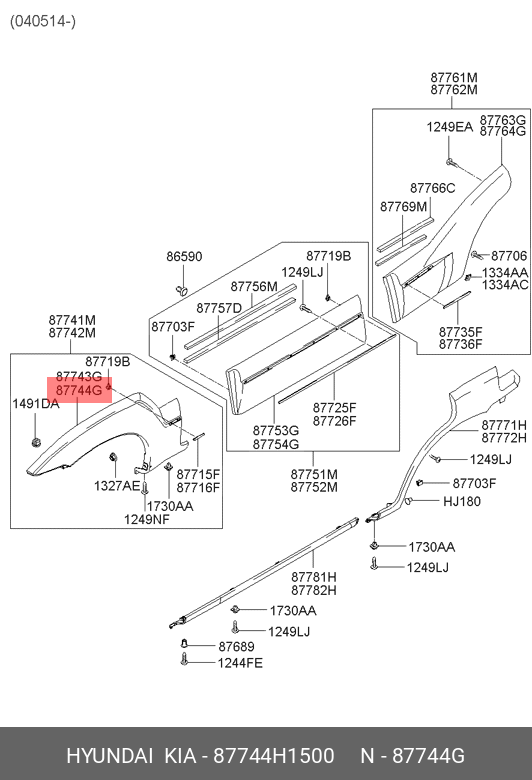 GARNISH -SIDE FENDER RH