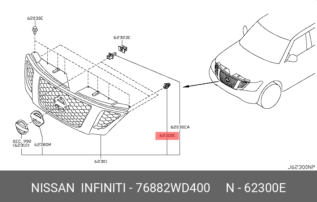 76882-WD400 NISSAN CLIP