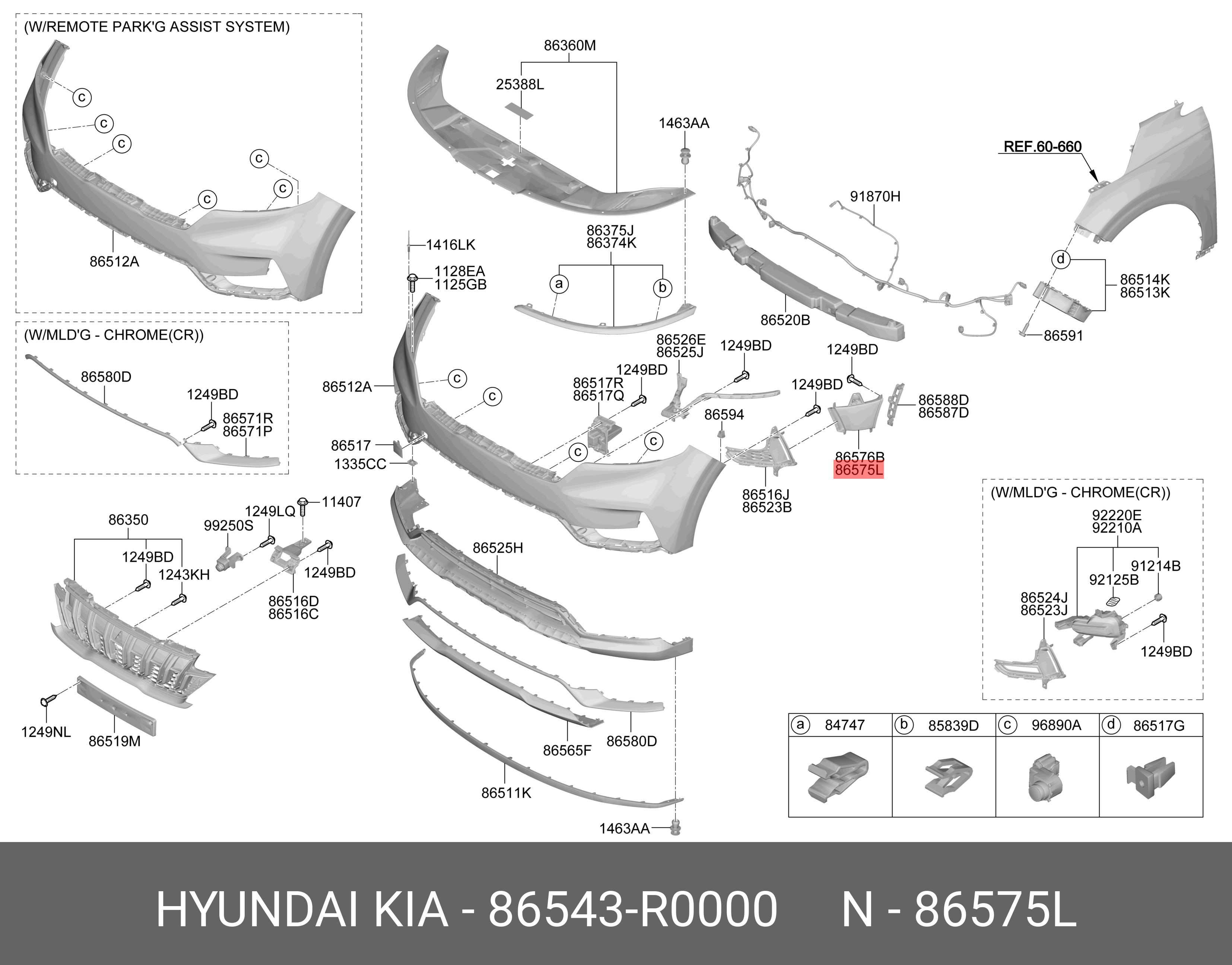 86543R0000 HYUNDAI KIA Bumper air duct