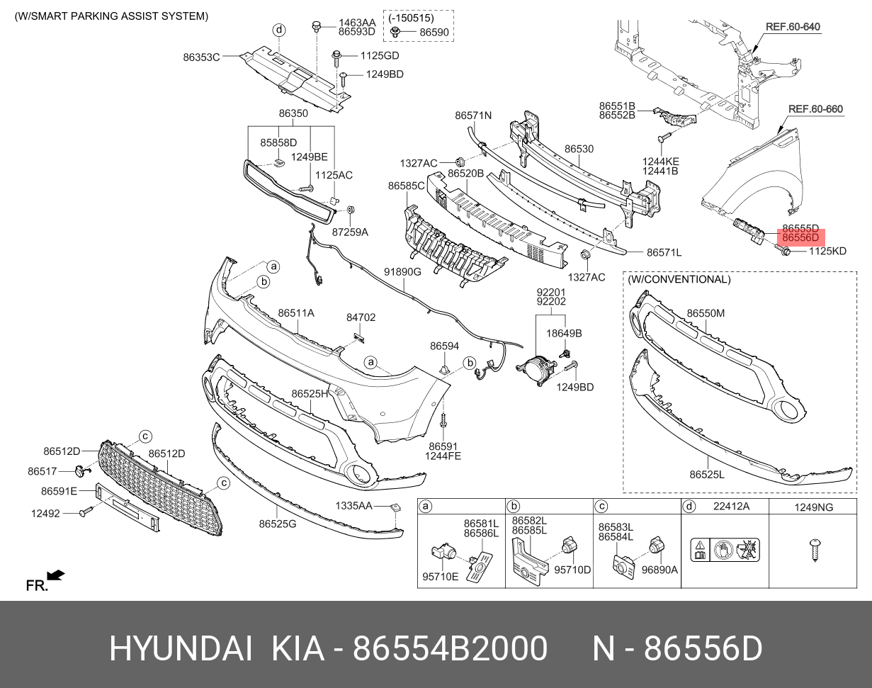 86554B2000 HYUNDAI KIA BRACKET, PLASTIC