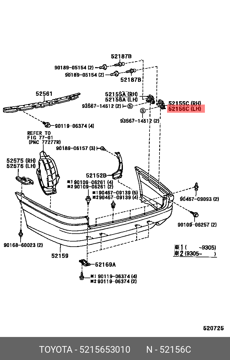 Support Rr. Bumper 52156-53010 TOYOTA LEXUS SUPPORT RR BUMPER