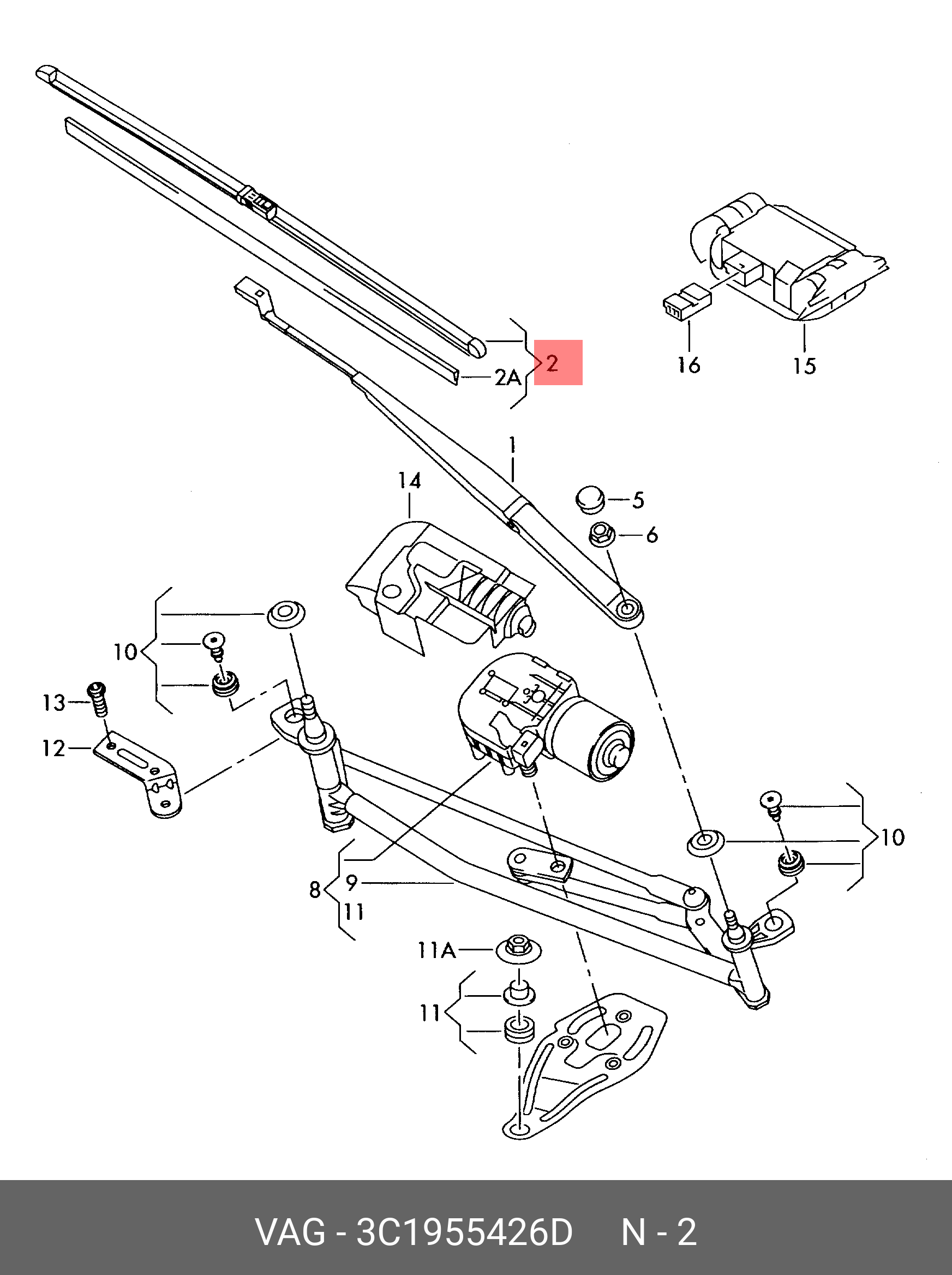 Front wiper blade, right