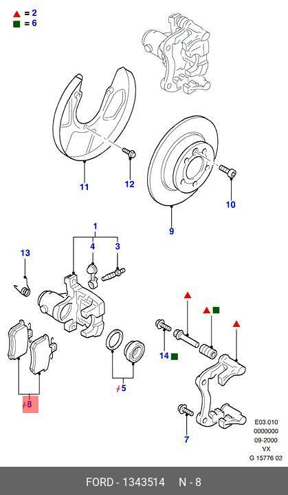 Rear brake pads, set