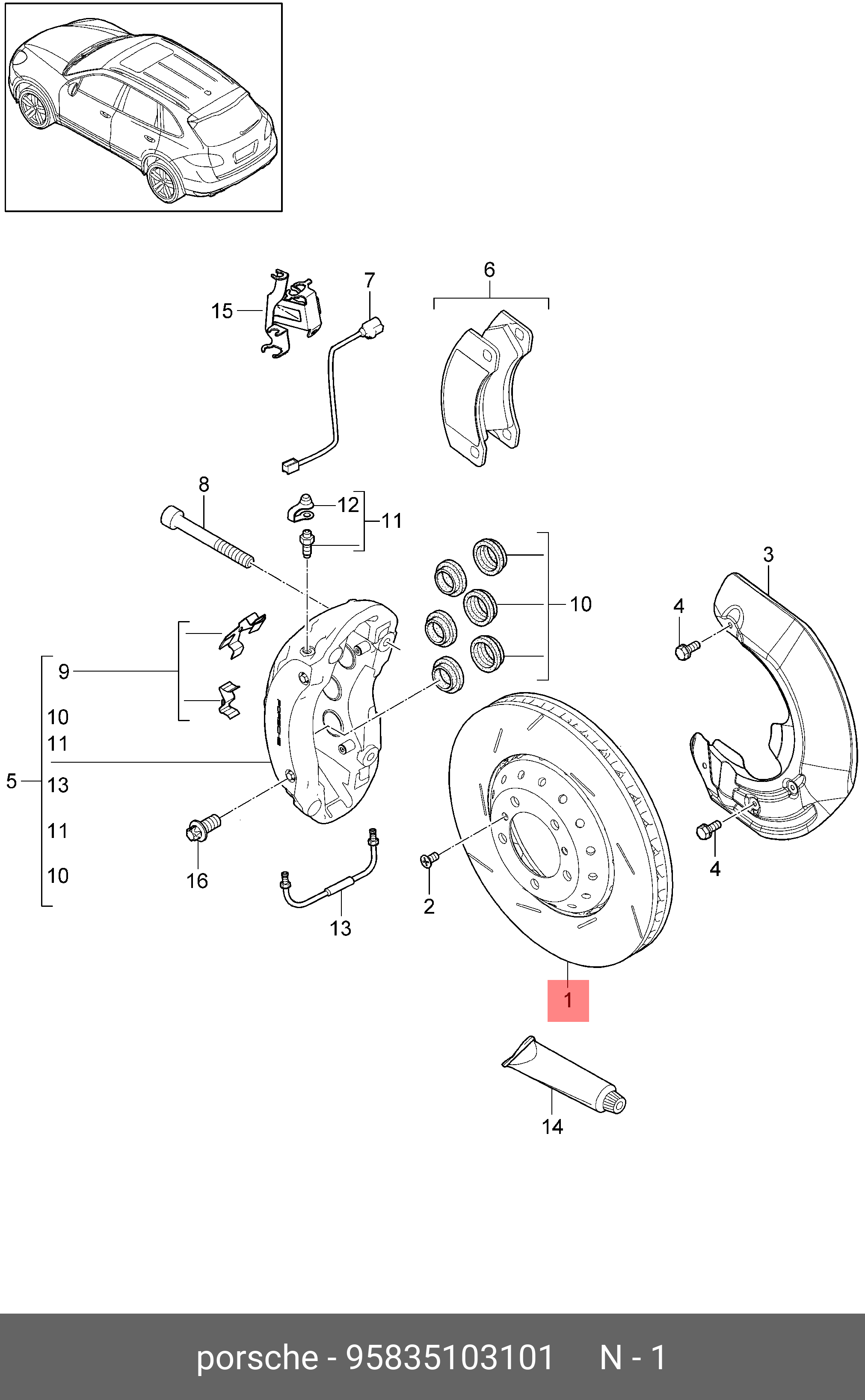 Front brake disc, left