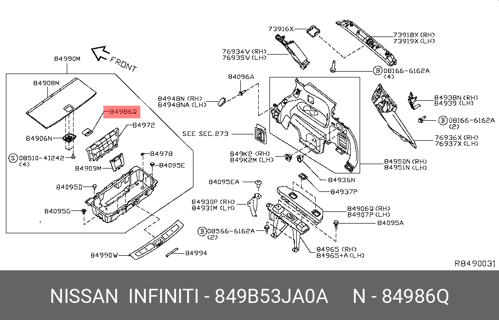 849B5-3JA0A NISSAN HANDLE-PULL