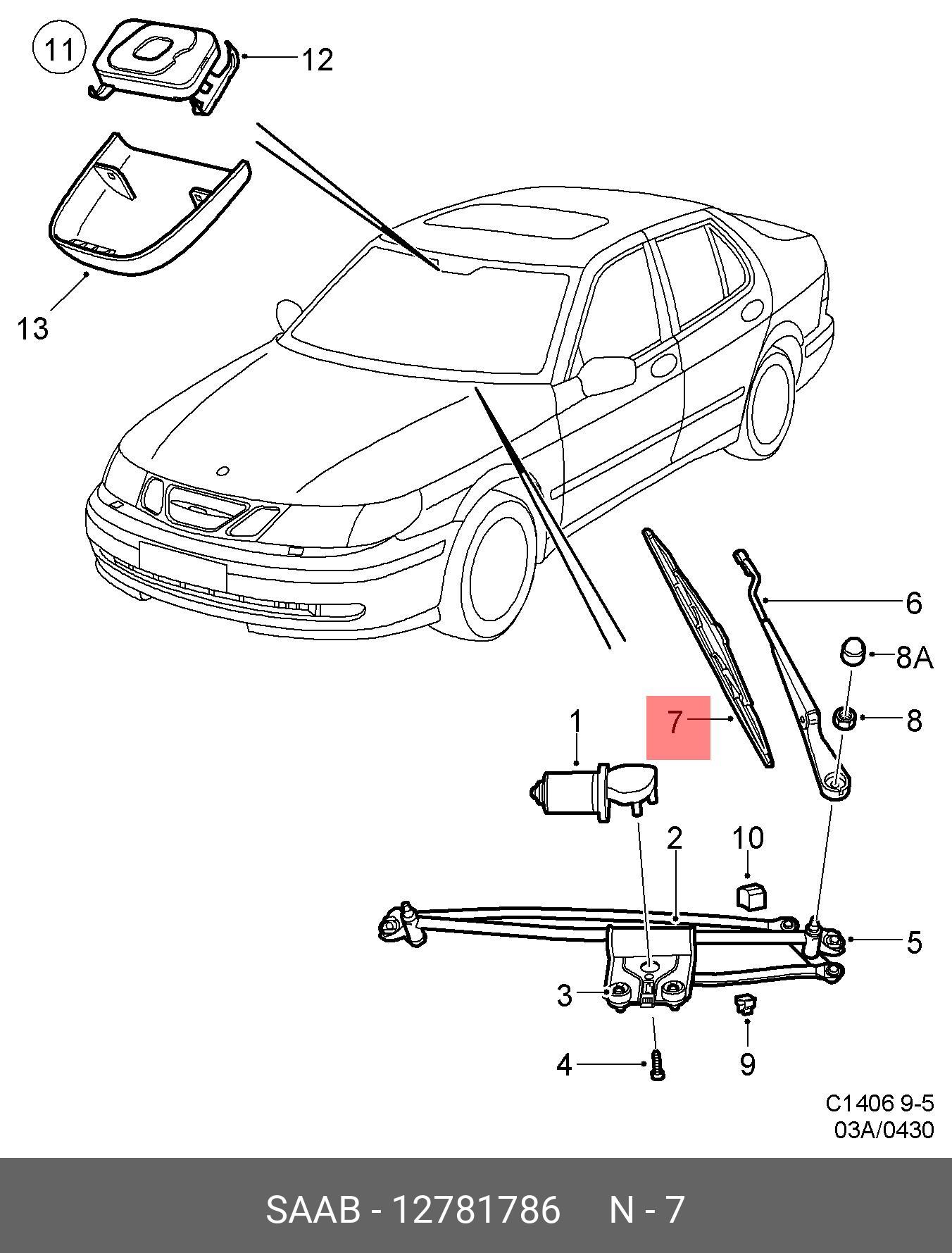 Wiper blade set, front