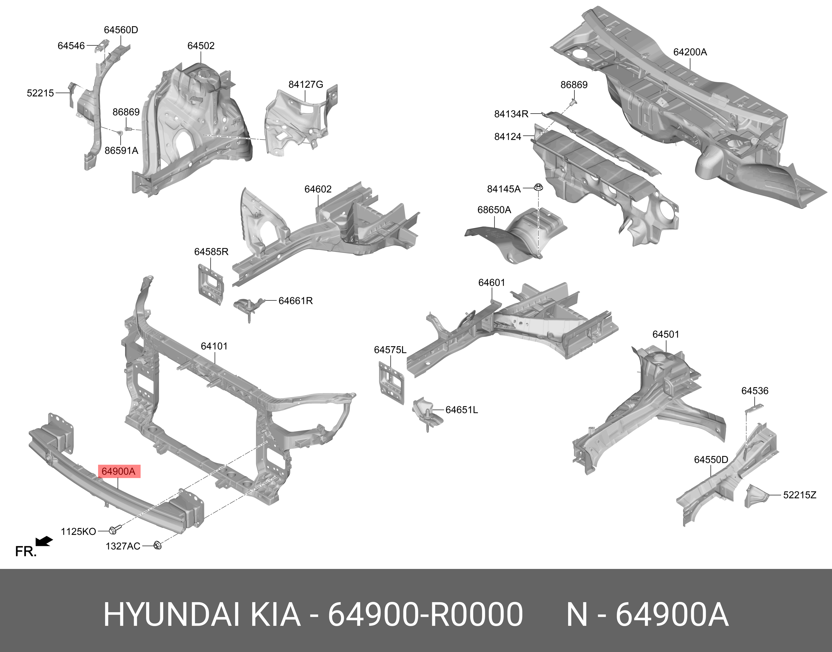 64900R0000 HYUNDAI KIA BEAM COMPLETE-FR BUMPER