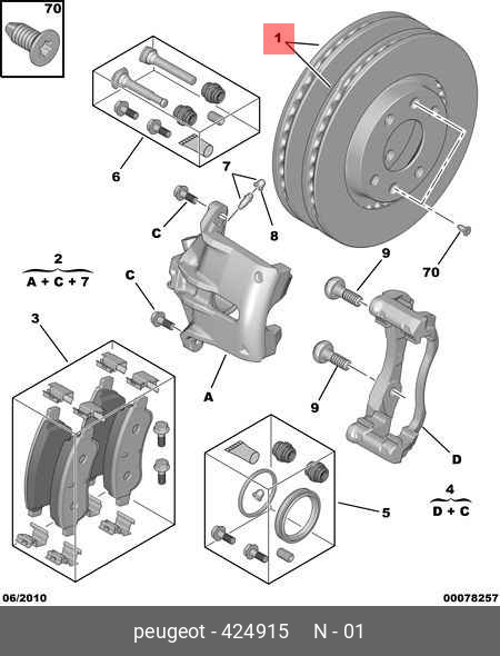Front brake discs, set