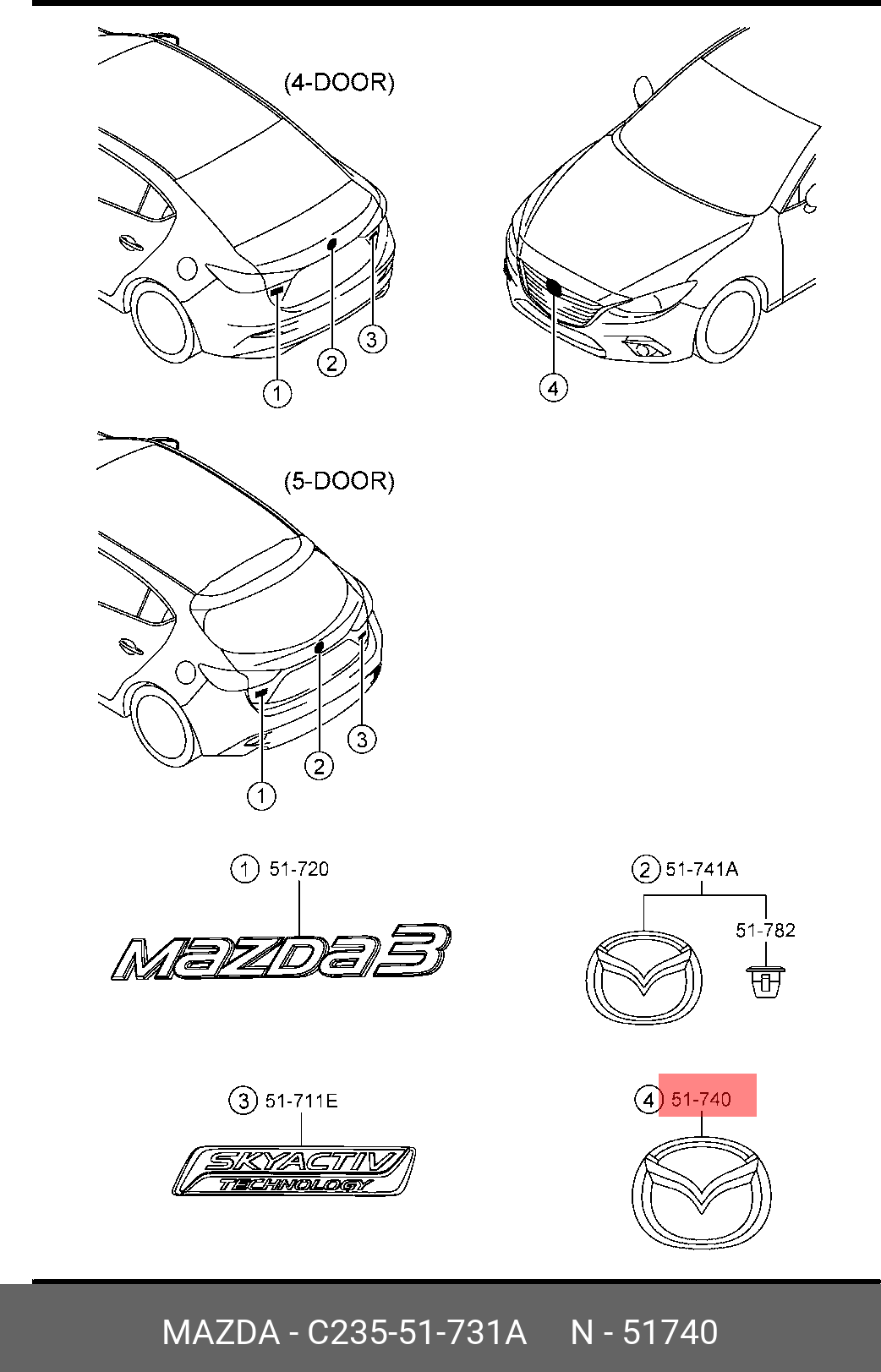 C235-51-731A MAZDA MASCOT,FRONT