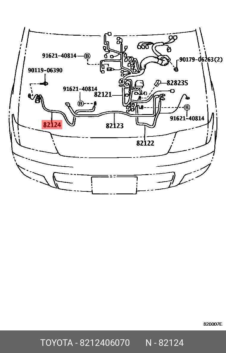 82124-06070 TOYOTA LEXUS WIRE, ENGINE, NO.4