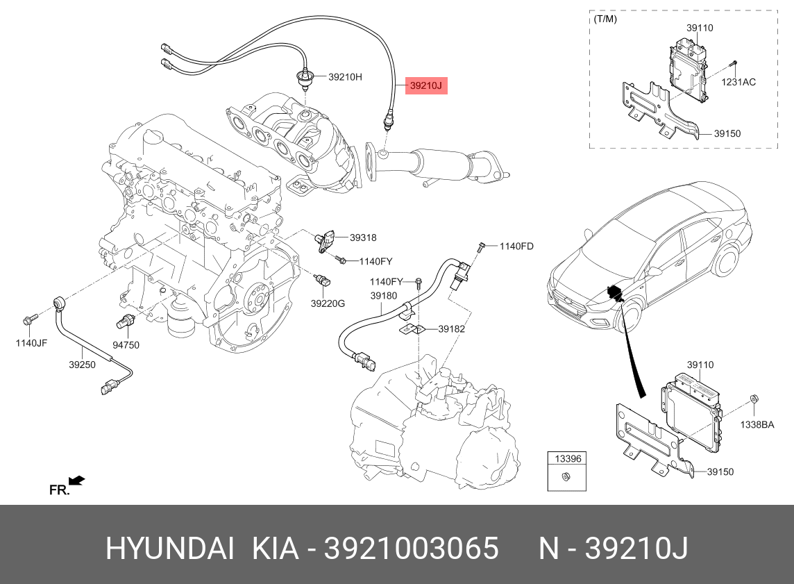 3921003065 HYUNDAI KIA SENSOR ASSY-OXYGEN,RR