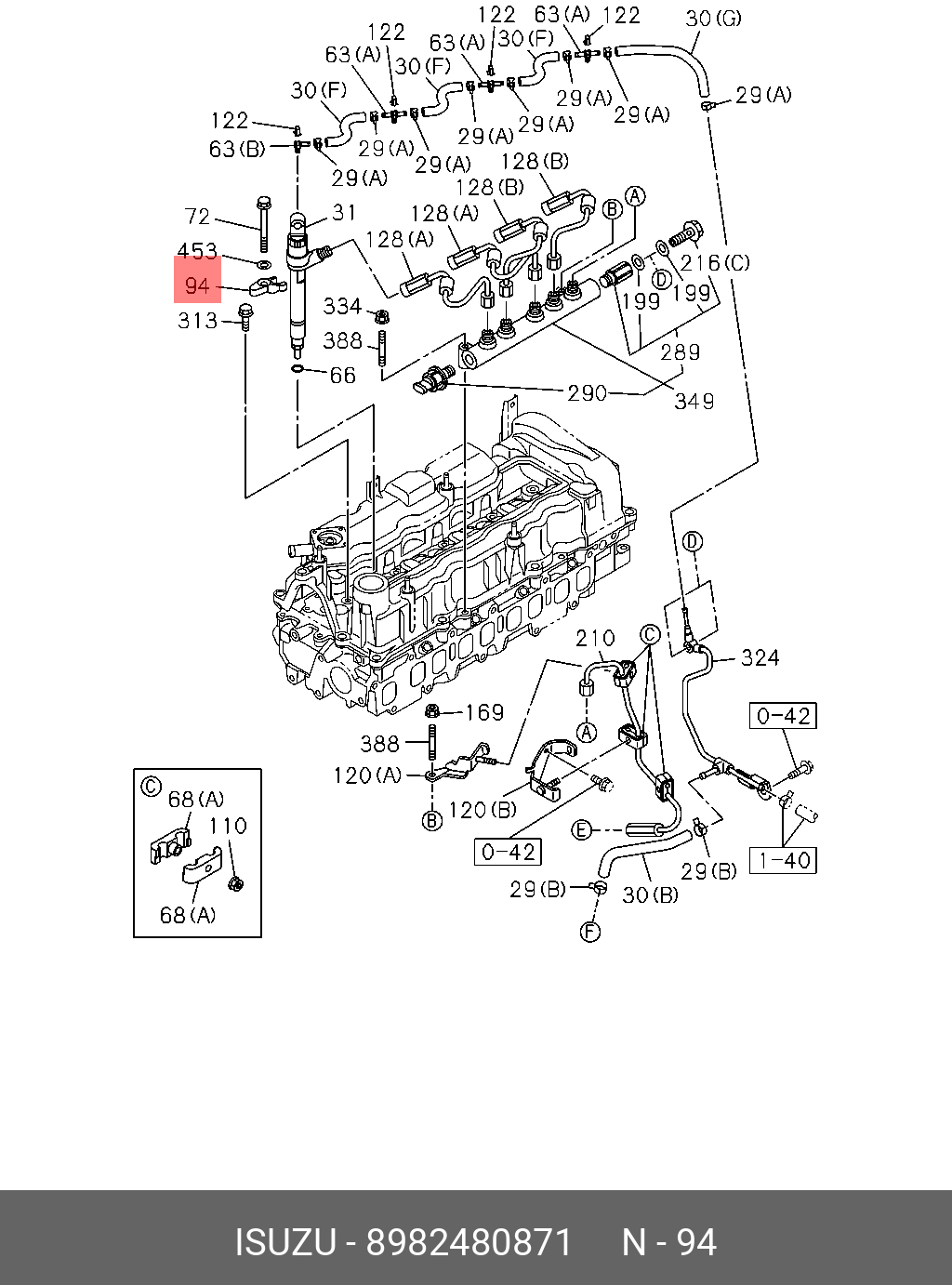 8-98248-087-1 ISUZU BRACKET INJ NO