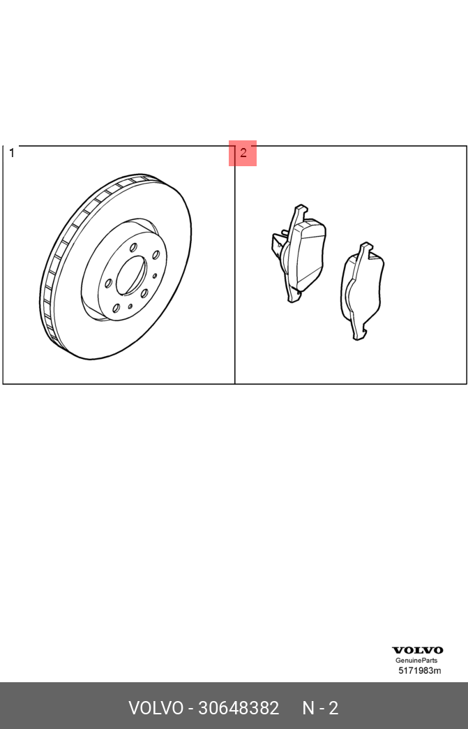 Rear brake pads, set