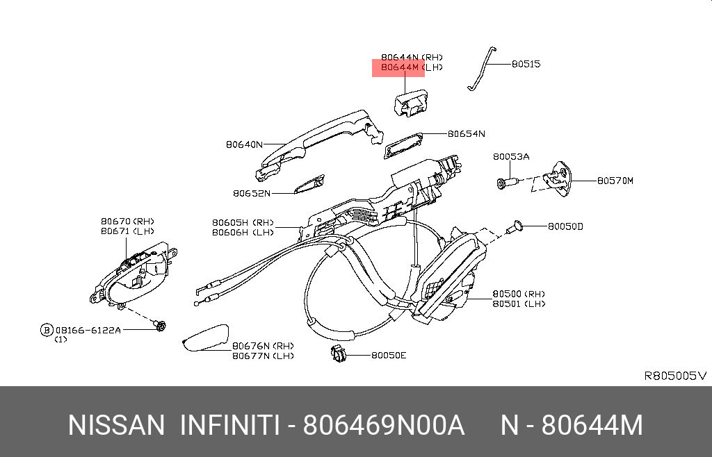 80646-9N00A NISSAN ESCUTCHEON ASSY-DOOR OUTSIDE HANDLE