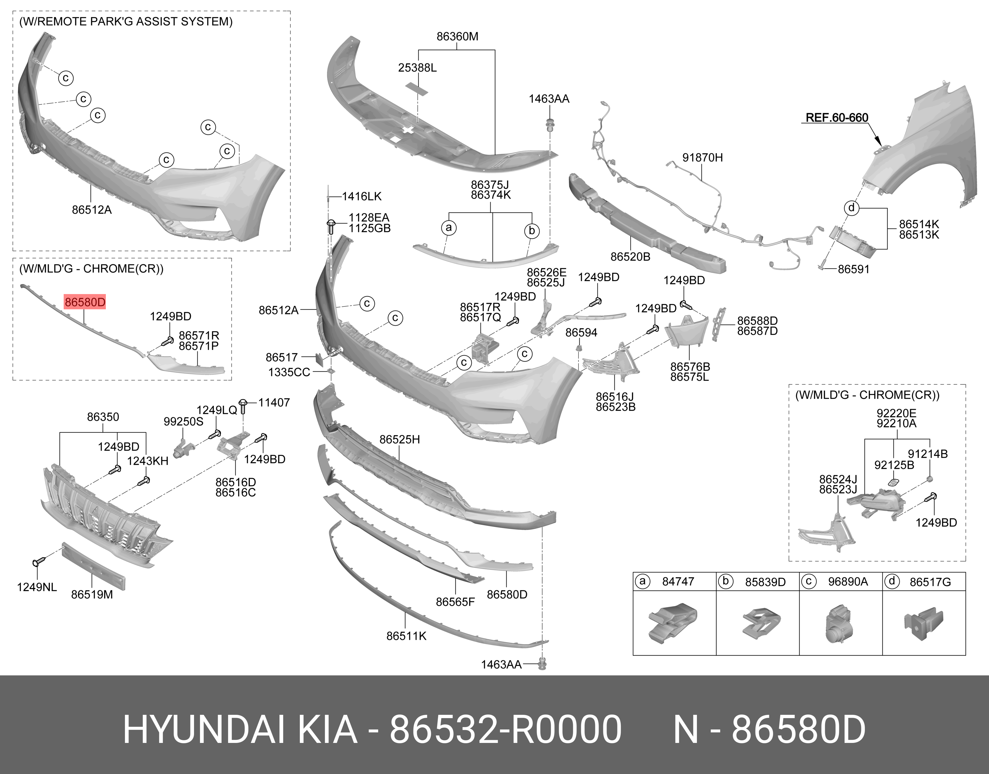 86532R0000 HYUNDAI KIA CLIP,ROOF MOULD