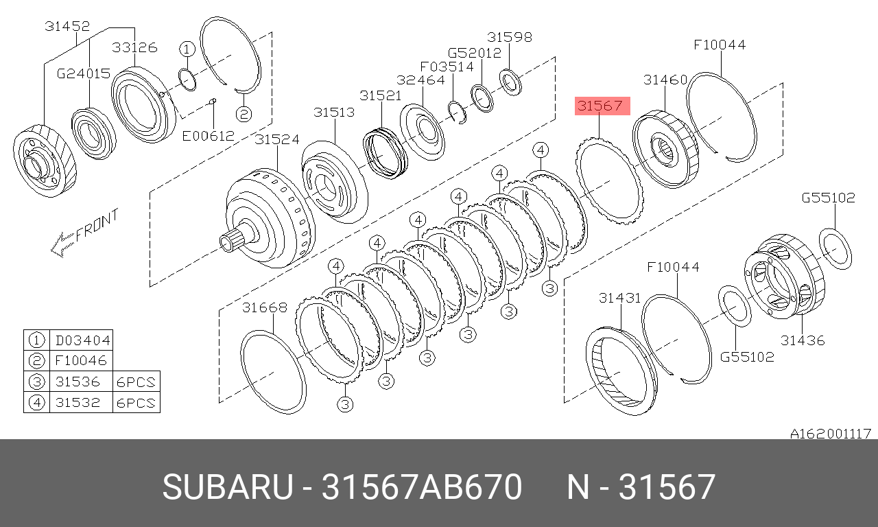 31567AB670 SUBARU PLATE-RET TM