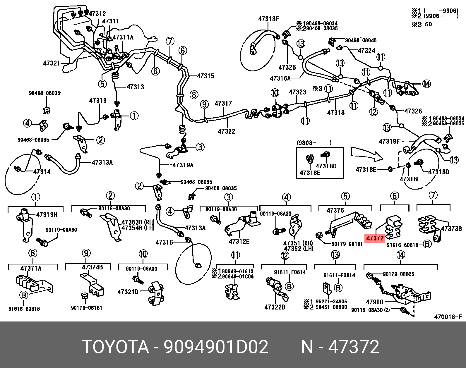 90949-01D02 TOYOTA LEXUS CLAMP