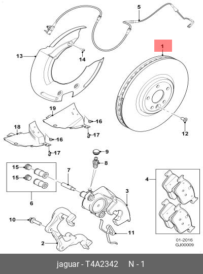 Front brake discs, set