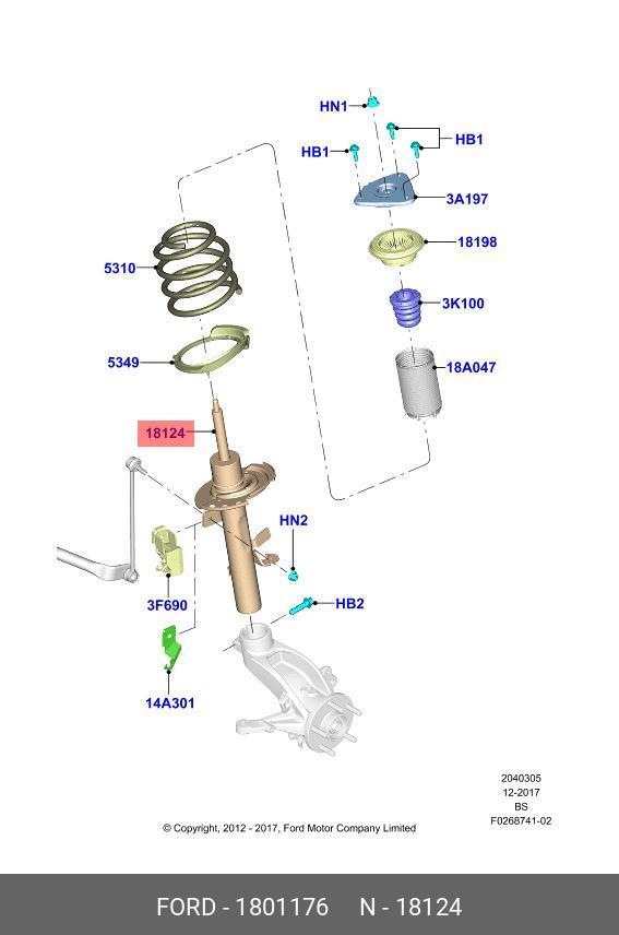 1801176 FORD SHOCK ABSORBER ASY