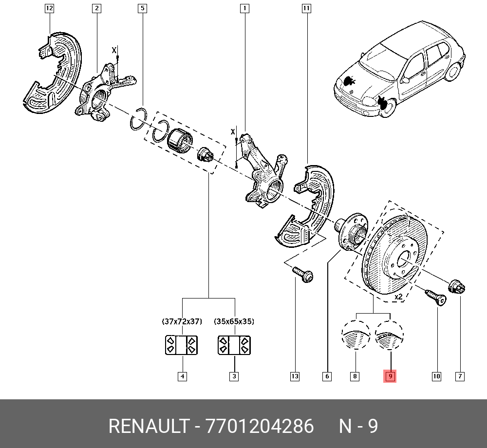 Front brake discs, set
