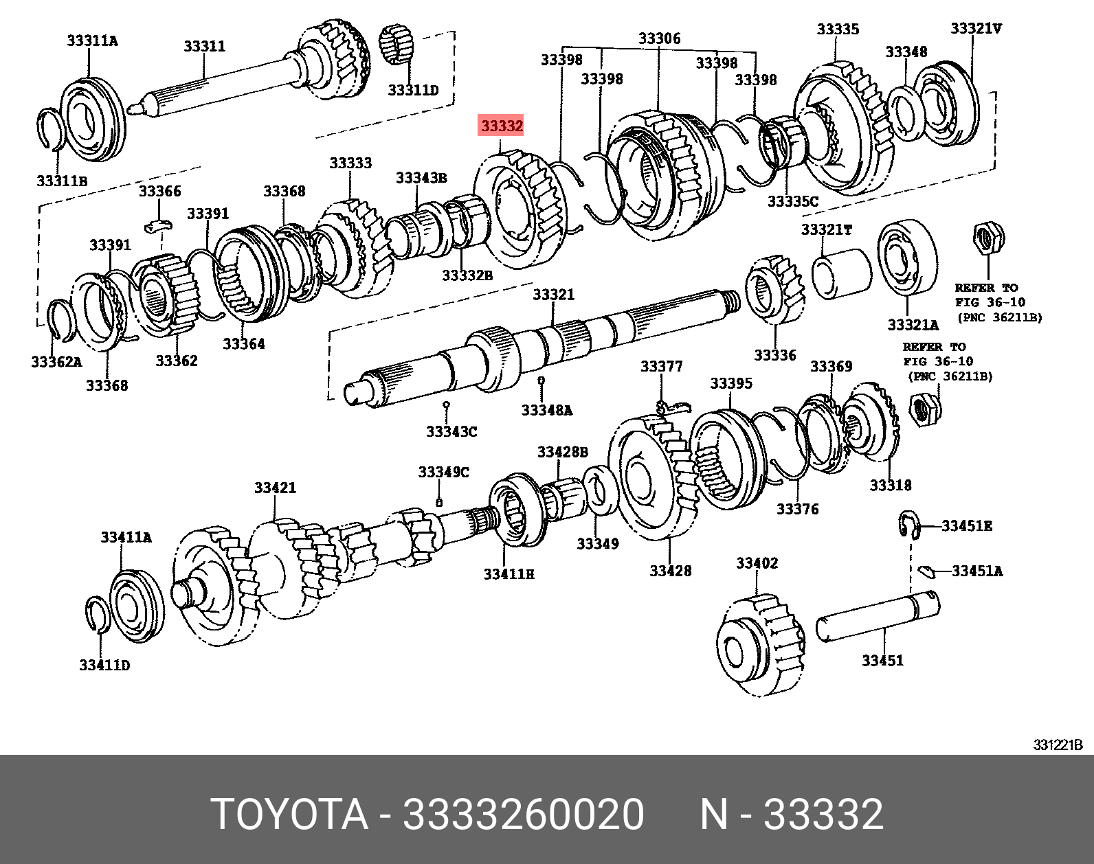 33332-60020 TOYOTA LEXUS GEAR