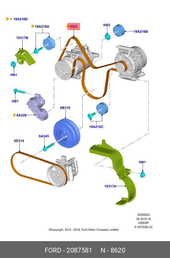 2087581 FORD DRIVE BELT