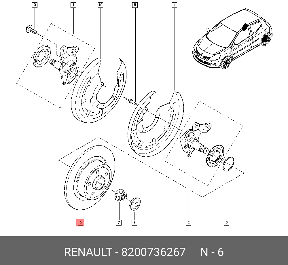 Rear brake discs, set