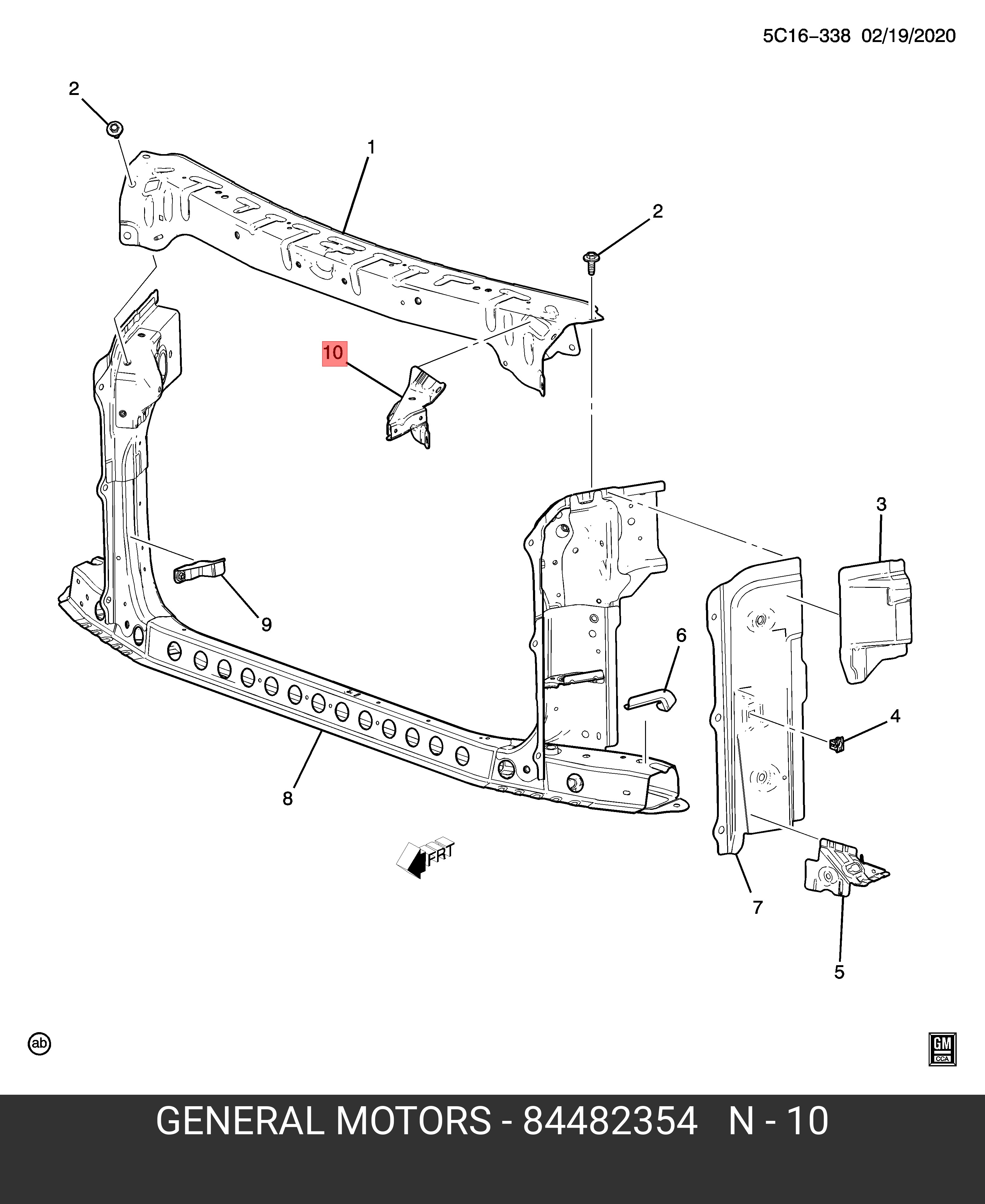84482354 GENERAL MOTORS Support bracket