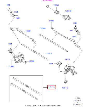 Wiper blade set, front