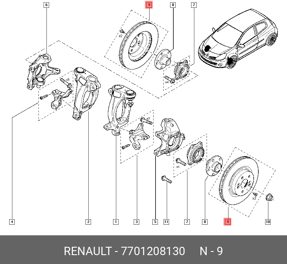 Front brake discs, set