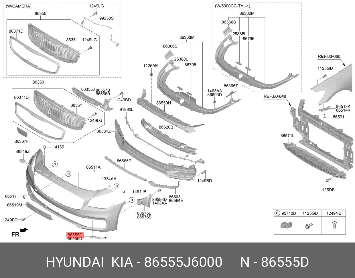 86555J6000 HYUNDAI KIA Bumper bracket