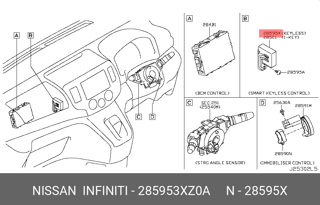 28595-3XZ0A NISSAN GARNISH-CENTER PILLA