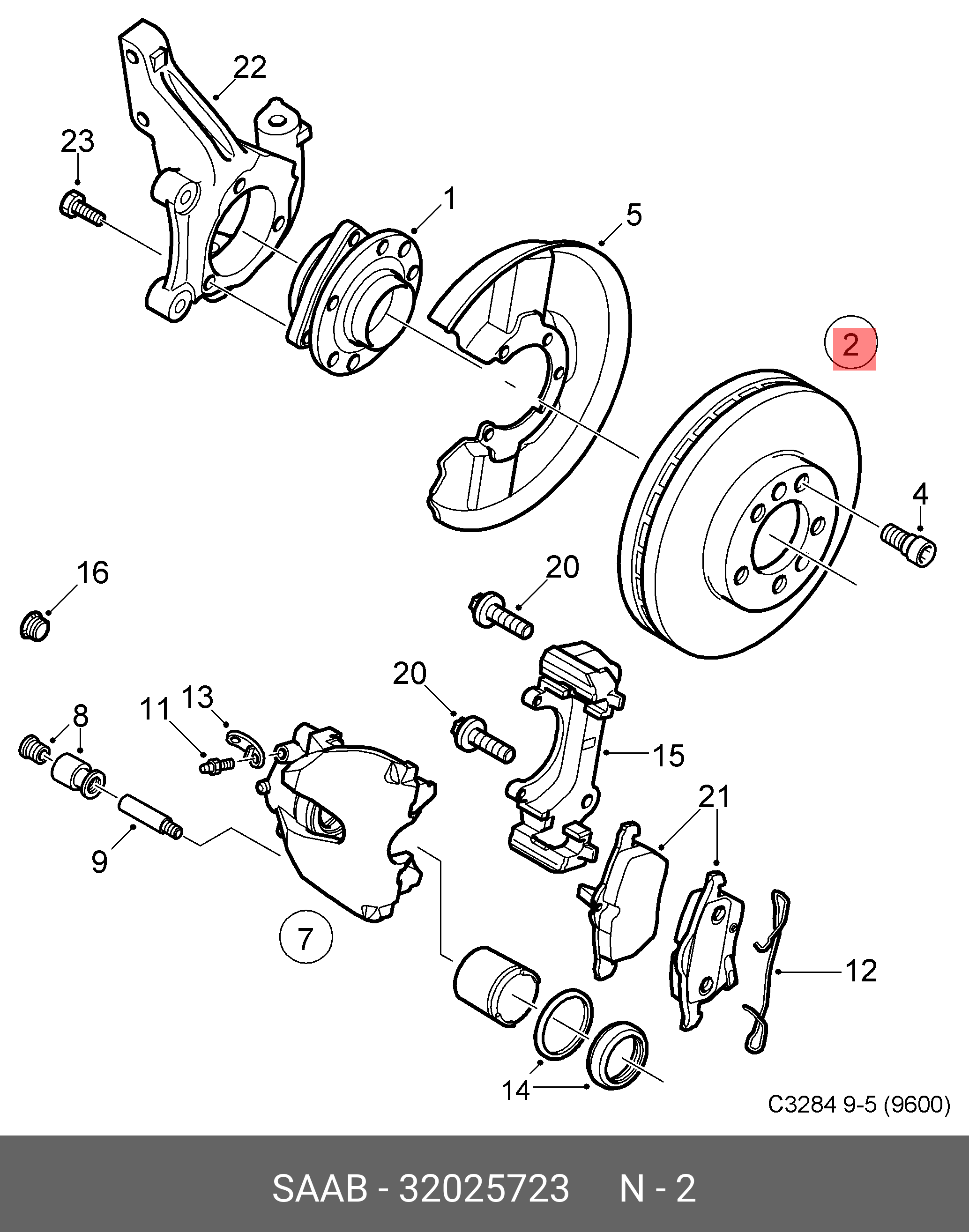 Front brake discs, set