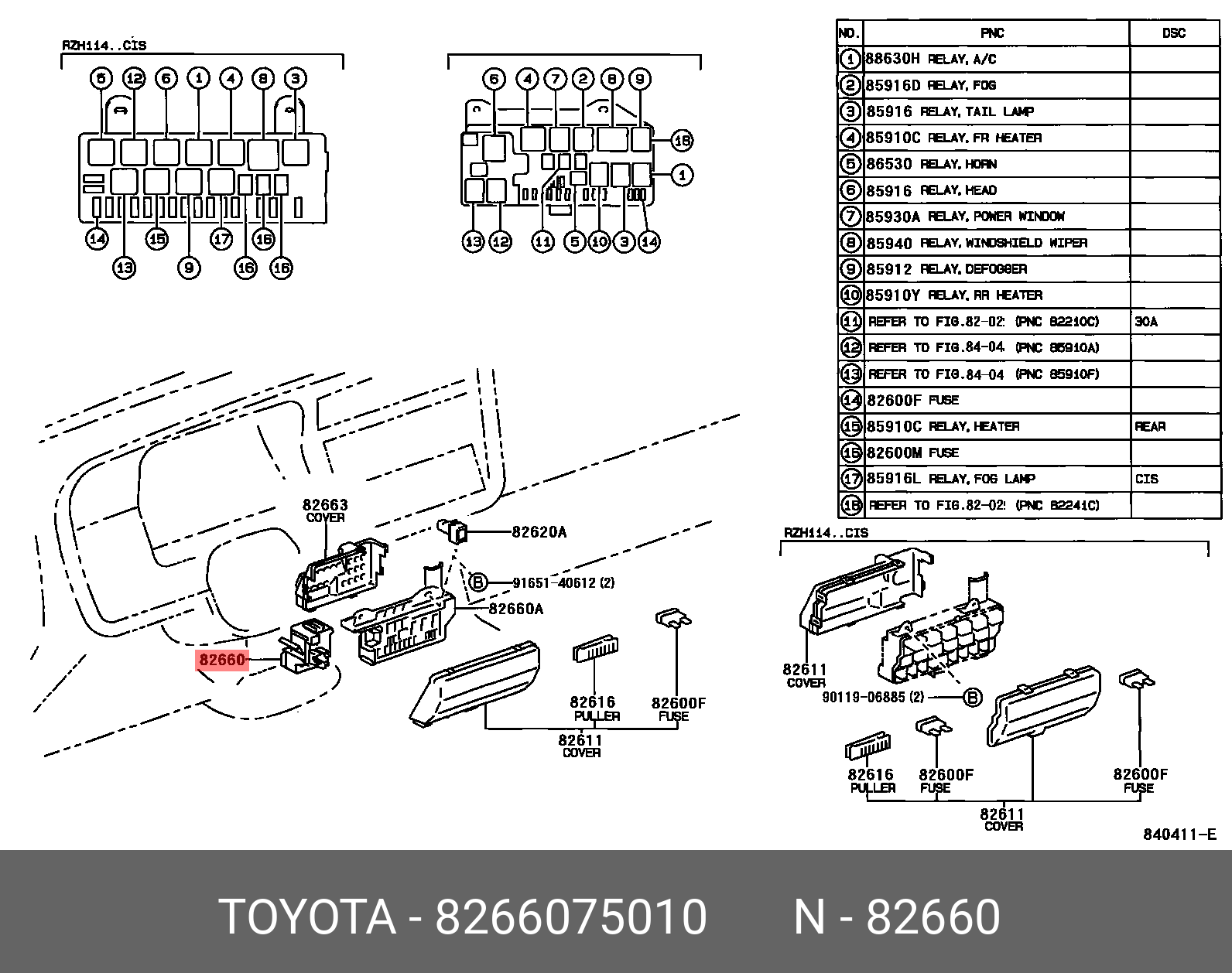 201212 82660-75010 GENUINE TOYOTA CROWN/HYBRID 201212 -, BLOCK ASSY, RELAY ...
