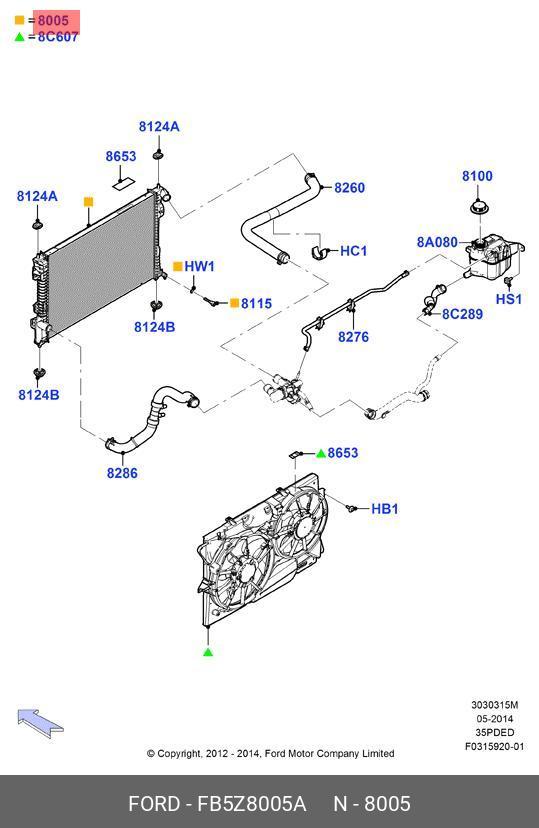 Radators FB5Z8005B for Ford Explorer Polce nterceptor Utlty 2016