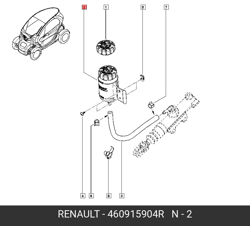 Resvr Kit 460915904R RENAULT RESVR-BRAKE FLUID