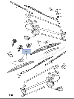 Wiper blade set, front